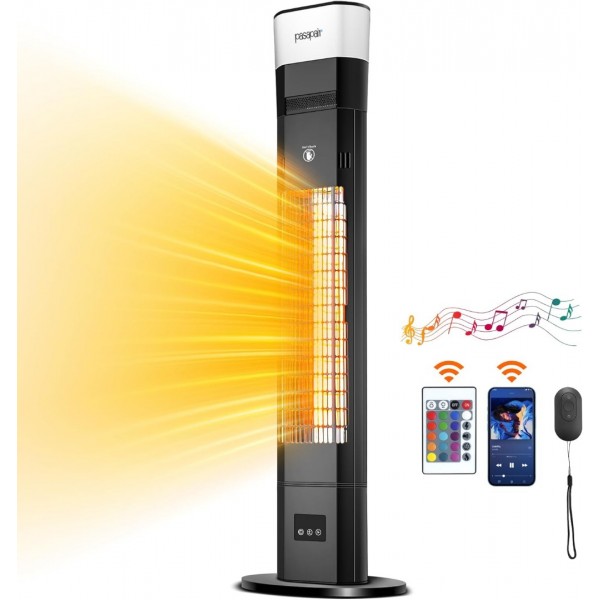 Pasapair Electric Patio Heater with Bluetooth Spea...