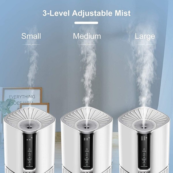 Humidifiers by pasapair Ultrasonic Humidifier 8L large capacity for 550 ft² room 2.11Gal Top Filling Cool Mist 3-IN-1 Essential Oil Tray Auto Shut-Off Quiet Operation Remote Control Night