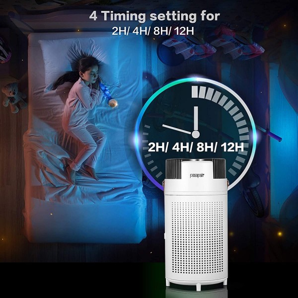 Pasapair Air Purifier HEPA Filter Air Purifier，LED Air Quality Detection, Filter Replace Reminder